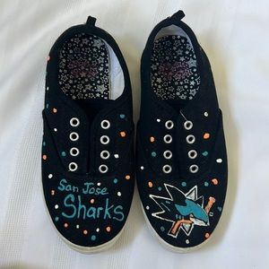 Faded Glory | Size 3 Girls (US) Custom San José Sharks Shoes